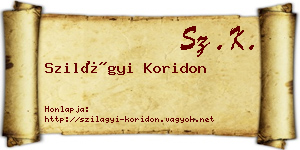 Szilágyi Koridon névjegykártya