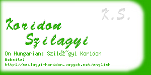 koridon szilagyi business card